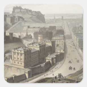 Edinburgh, von Calton Hügel, von 'einer Reise Quadratischer Aufkleber
