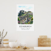 Edinburgh-Wandkunst weiche Wasserfarbe-Skyline Poster (Küche)