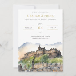 Edinburgh Watercolor Invitation Einladung