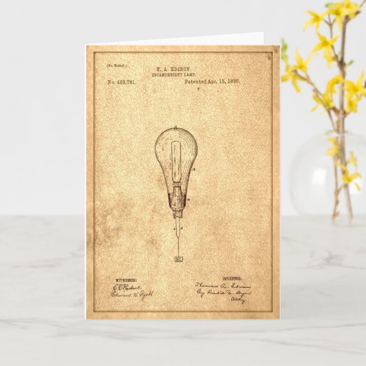 Edison Bulb Patent Karte (Gelbe Blume)