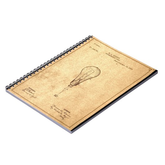 Edison Bulb Patent Notizblock (Linke Seite)