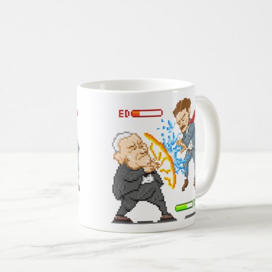 Edison gegen Tesla Kaffeetasse (VorderseiteRechts)