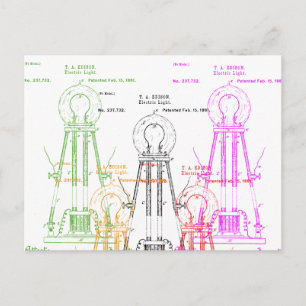 Edison Glühbirne Postkarte