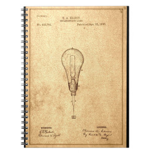 Edison-Glühbirnen-Patent Notizblock