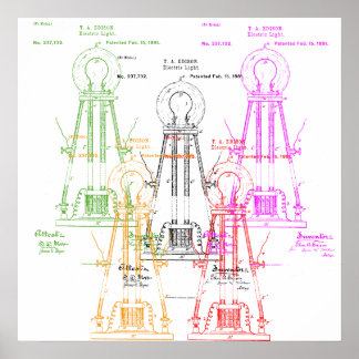 Edison Glühbirnen-Plakat Poster