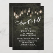 Edison-Lampen aus Industriebiegel Einladung (Vorne/Hinten)