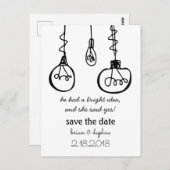 Edison Light Bulb Save the Date Postkarte (Vorne/Hinten)