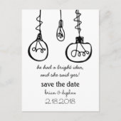 Edison Light Bulb Save the Date Postkarte (Vorderseite)