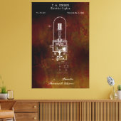 Edison Lightbulb Patent 1880 Leinwanddruck (Insitu (Wohnzimmer))