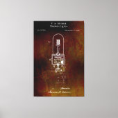 Edison Lightbulb Patent 1880 Leinwanddruck (Vorderseite)