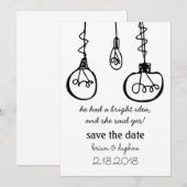 Edison Lightbulb Save the Date Einladung (Vorne/Hinten)