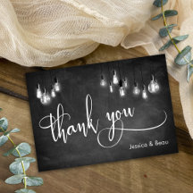 Edison Lights Chalkboard Elegantes Script Flat