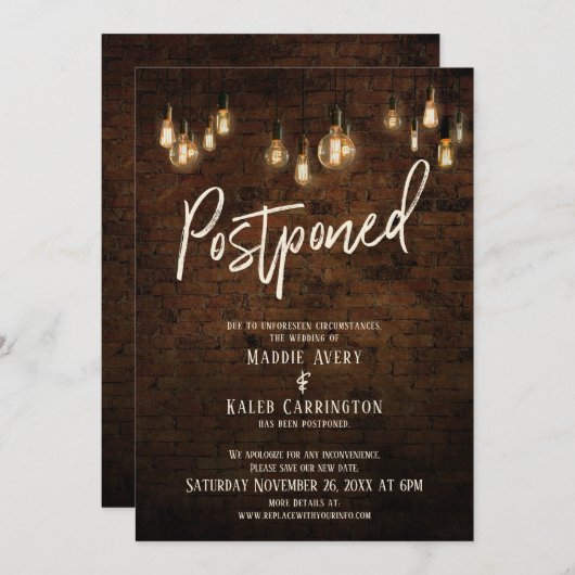 Edison Lights of Industrial Brick Einladung (Vorne/Hinten)