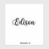 Edison Name - Handgeschriebene Kalligrafie Aufkleber (Blatt)