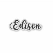 Edison Name - Handgeschriebene Kalligrafie Aufkleber (Vorderseite)