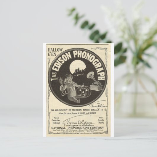 Edison phonograph postkarte (Stehend Vorderseite)