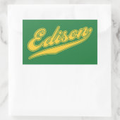 Edison Script Rechteckiger Aufkleber (Tasche)