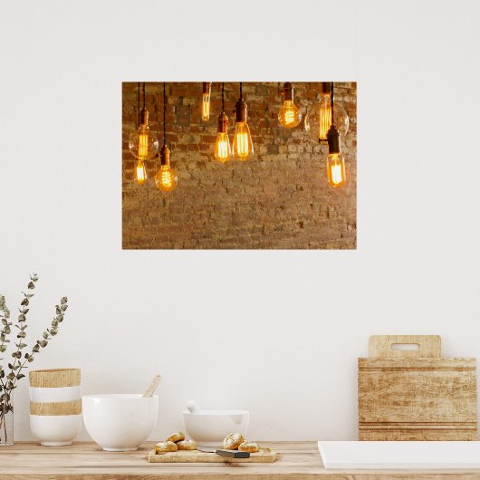 Edison Style Lightbulb Poster (Küche)