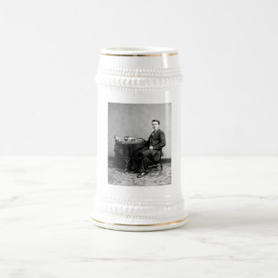 Edison und sein Phonograph 1887 Bierglas