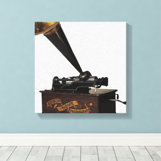 Edison Zuhause Phonograph Leinwanddruck (Insitu (Holzboden))