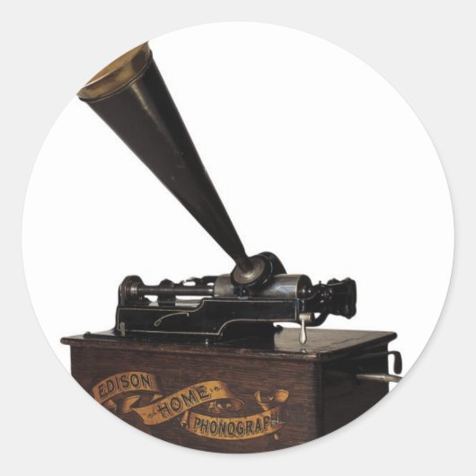 Edison Zuhause Phonograph Runder Aufkleber (Vorderseite)