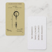 EDISONS ELEKTRISCHE LAMPEN-PATENT - circa 1880 Visitenkarte (Vorne/Hinten)