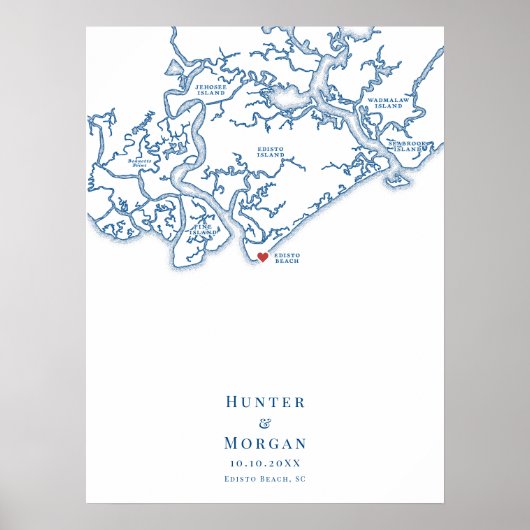 Edisto Beach Alternative Hochzeitsgästebuch Poster (Vorne)