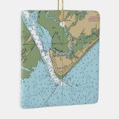 Edisto Beach South Carolina Chart Keramikornament (Rechts)