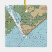 Edisto Beach South Carolina Chart Keramikornament (Vorderseite)