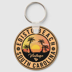 Edisto Beach South Carolina Retro Sunset Souvenir Schlüsselanhänger