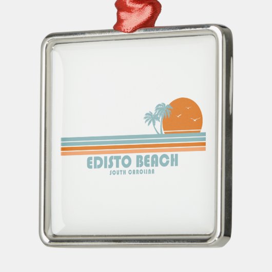 Edisto Beach South Carolina Sun Palm Trees Ornament Aus Metall (Links)