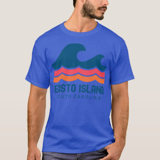 Edisto Island South olina Vintag Wave T-Shirt