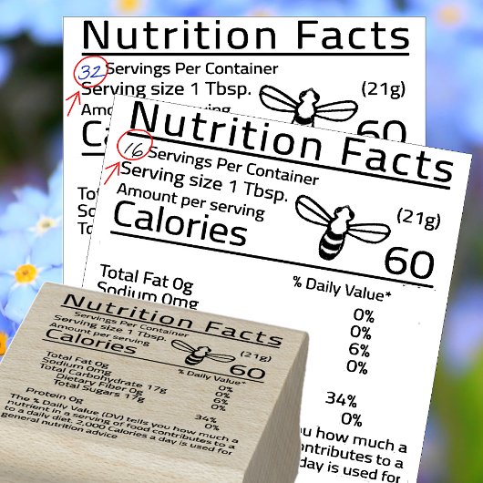 EDIT AUF ZUHAUSE Honey Nutrition BLANK SERVING GRÖ Gummistempel