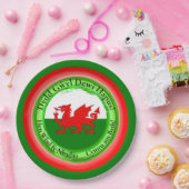 Edit Matching Welsh Dragon St David's Day 9" Pappteller (Party)