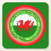 Edit Matching Welsh Dragon St David's Day Rechteckiger Pappuntersetzer (Vorderseite)