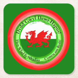 Edit Matching Welsh Dragon St David's Day Rechteckiger Pappuntersetzer