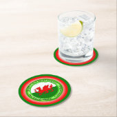 Edit Matching Welsh Dragon St David's Day Runder Pappuntersetzer (Vor Ort)