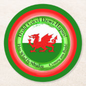 Edit Matching Welsh Dragon St David's Day Runder Pappuntersetzer (Vorderseite)