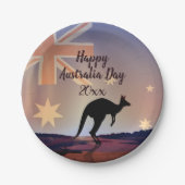 "Edit Text Flag Kangaroo Australia Day 7" Pappteller (Vorderseite)