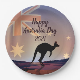 "Edit Text Flag Kangaroo Australia Day 9" Pappteller