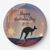 "Edit Text Flag Kangaroo Australia Day 9" Pappteller (Vorderseite)
