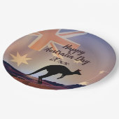 "Edit Text Flag Kangaroo Australia Day 9" Pappteller (Schrägansicht)