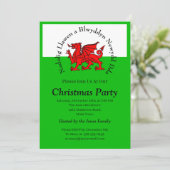 Edit Text Welsh Flag Red Dragon Weihnachten Einladung (Stehend Vorderseite)