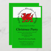 Edit Text Welsh Flag Red Dragon Weihnachten Einladung (Vorne/Hinten)
