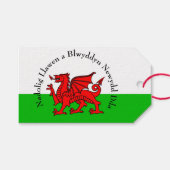 Edit Text Welsh Flag Red Dragon Weihnachten Geschenkanhänger (Vorderseite (Horizontal))