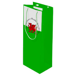 Edit Text Welsh Flag Red Dragon Weihnachten Geschenktüte Für Weinflaschen