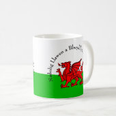 Edit Text Welsh Flag Red Dragon Weihnachten Kaffeetasse (VorderseiteRechts)