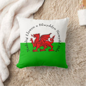 Edit Text Welsh Flag Red Dragon Weihnachten Kissen (Decke)