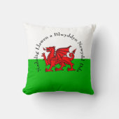 Edit Text Welsh Flag Red Dragon Weihnachten Kissen (Vorderseite)