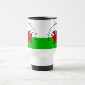 Edit Text Welsh Flag Red Dragon Weihnachten Reisebecher (Mittel)